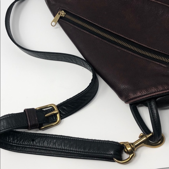 🏷 genuine leather slingback two toned backpack - Picture 7 of 8